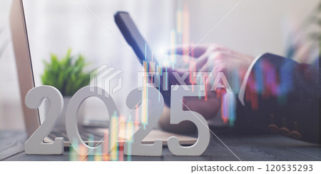 Finance and Real Estate Analytics 2025: Digital Candlestick Charts and Businessman Using Tablet to Track Market Trends Finance and Real Estate Analytics 2025: Digital Candlestick Charts and Businessman Using Tablet to Track Market Trends 120535293