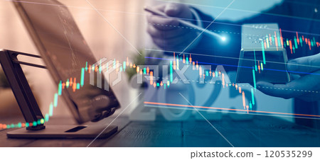 2025 Investment Trends: Businessman Holding Gold Bar with Digital Financial Charts and Market Indicators 120535299