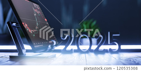 Financial Market and Investment Trends 2025: Digital Candlestick Charts Reflecting Economic Analysis 120535308