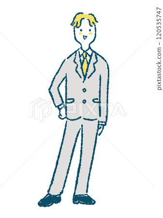 穿著西裝的男人手繪插畫 穿著西裝的男人手繪插畫 120535747