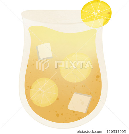 Honey lemon soda summer drink menu hand drawn transparency illustration 120535905