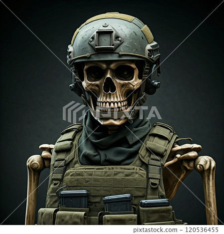He is not just a skeleton he is a soldier. Ai generated He is not just a skeleton he is a soldier. Ai generated 120536455