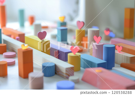 Colorful heart pop-up 120538288