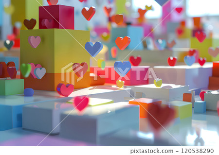 Colorful heart pop-up 120538290