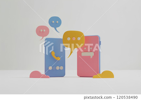 Smartphone chat conversation scene Smartphone chat conversation scene 120538490