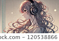 戴著耳機聽音樂的女人 120538866