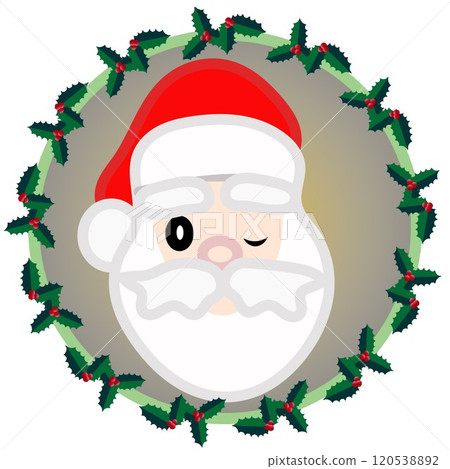 Santa's face circular decorative frame illustration 120538892