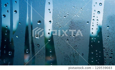 Window frame 2 where condensation has occurred due to temperature differences 120539083
