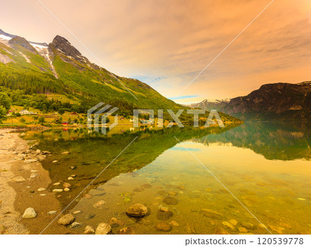 Mountains and fjord in Norway, Mountains and fjord in Norway, 120539778