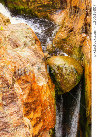 Little waterfall in mountains, Norway. 120539807