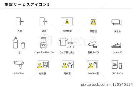Facility services simple icon set 5, vector illustration Facility services simple icon set 5, vector illustration 120540134