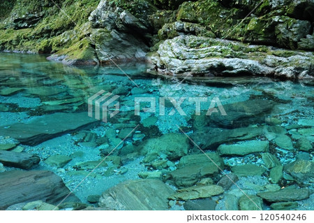 安井溪谷「水升淵」（仁澱藍）/[高知縣仁澱川町] 120540246