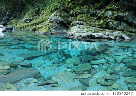 安井溪谷「水升淵」（仁澱藍）/[高知縣仁澱川町] 120540247