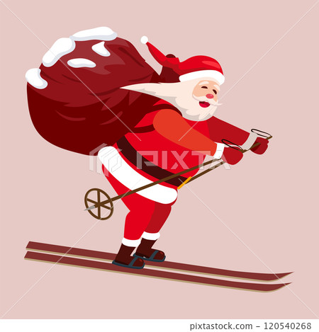 Santa Claus skiing on the ski Santa Claus skiing on the ski 120540268