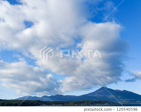 豬苗代湖、磐梯山和廣闊的天空 豬苗代湖、磐梯山和廣闊的天空 120540596