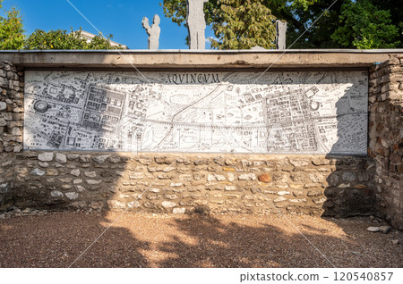 Budapest,Hungary. August 27, 2022. Aquincum: the ancient Roman city, now an archaeological site and museum. Travel destinations. 120540857