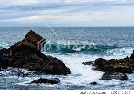Cliffs at Ribadesella in the Cantabrian Sea. Asturias Cliffs at Ribadesella in the Cantabrian Sea. Asturias 120541165