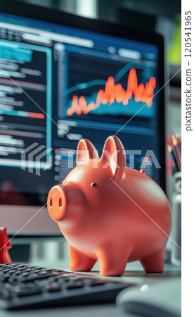 Rocket-Shaped Piggy Bank Symbolizing Ambitious Savings for Future Space Exploration Dreams 120541965