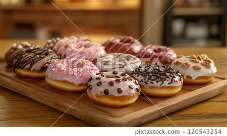 各種各樣的彩色甜甜圈 120543254