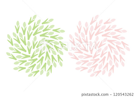 Blooming Tulips Circle backgrounds texture in trendy monochrome soft green and pink. Springtime fond Blooming Tulips Circle backgrounds texture in trendy monochrome soft green and pink. Springtime fond 120543262
