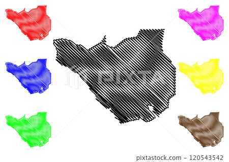 Ararat Province (Republic of Armenia, Administrative divisions of Armenia) map vector illustration, scribble sketch Ararat map 120543542