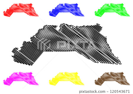 Hanover Parish (Parishes of Jamaica) map vector illustration, scribble sketch Hanover map 120543671