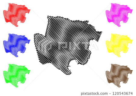 Middlesex County (Counties of Jamaica) map vector illustration, scribble sketch Middlesex map 120543674