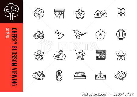 Cherry blossom viewing simple line icon Cherry blossom viewing simple line icon 120543757