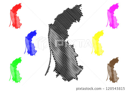 Klaipeda County (Republic of Lithuania, Counties of Lithuania) map vector illustration, scribble sketch Klaipeda map 120543815