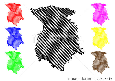 Marijampole County (Republic of Lithuania, Counties of Lithuania) map vector illustration, scribble sketch Marijampole map 120543816
