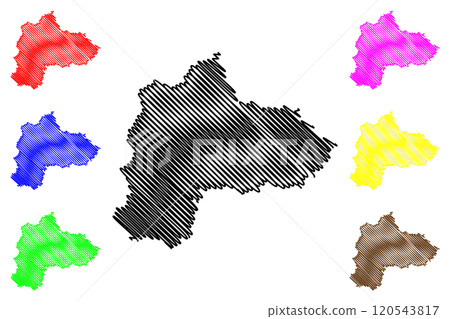 Panevezys County (Republic of Lithuania, Counties of Lithuania) map vector illustration, scribble sketch Panevezys map 120543817
