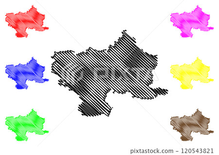 Utena County (Republic of Lithuania, Counties of Lithuania) map vector illustration, scribble sketch Utena map 120543821