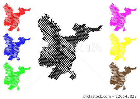 Vilnius County (Republic of Lithuania, Counties of Lithuania) map vector illustration, scribble sketch Vilnius map 120543822