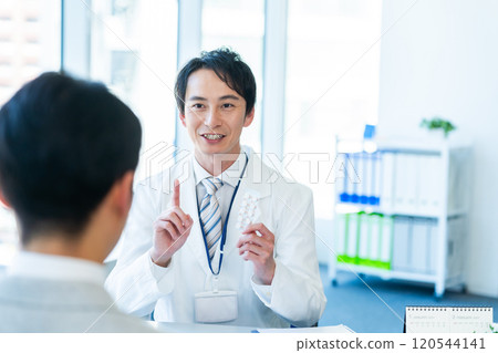 Pharmacist giving medicine Pharmacist giving medicine 120544141
