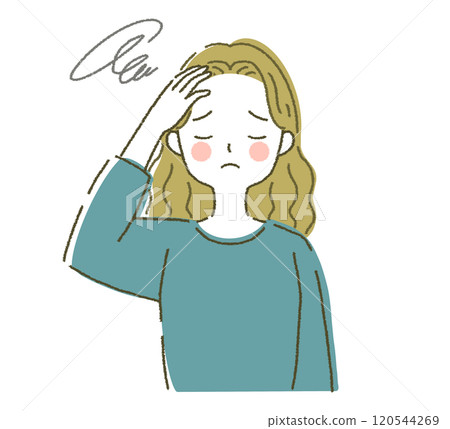 頭暈的女人插畫素材 頭暈的女人插畫素材 120544269