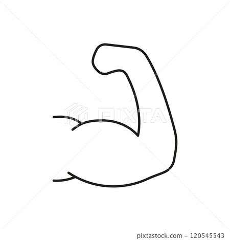 Flexed Arm Line Icon Symbolizing Strength Training And Muscle Development. Fitness, Bodybuilding, Physical Health. Isolated Vector Illustration Flexed Arm Line Icon Symbolizing Strength Training And Muscle Development. Fitness, Bodybuilding, Physical Health. Isolated Vector Illustration 120545543