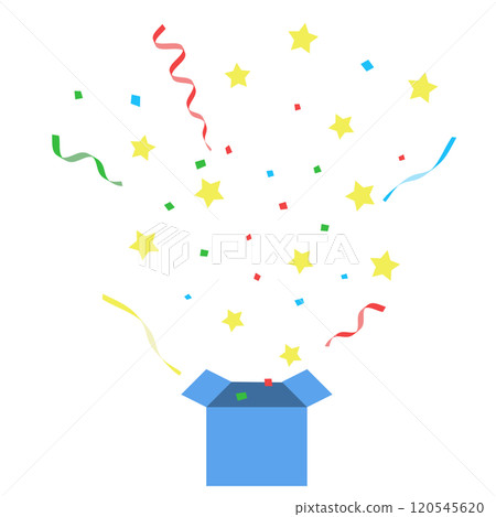 Confetti popping out of the box Confetti popping out of the box 120545620