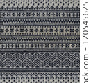 Seamless Gray and Blue Fair Isle Knitted Pattern Texture Background 120545625