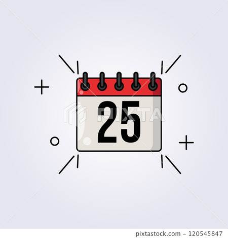 calendar of december 25 icon illustration vector design 120545847