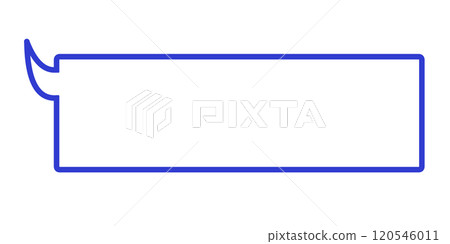 Simple horizontal speech bubble 2 (blue, line drawing only) 120546011
