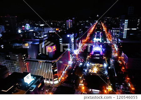 Sapporo Odori Park White Illumination Night View 120546055