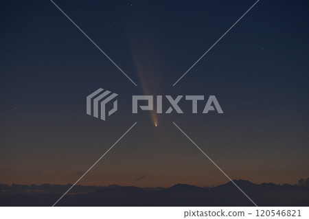Dusk, Shijin Mountain and Comet Atlas Dusk, Shijin Mountain and Comet Atlas 120546821