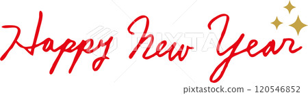 新年快樂手寫字符草書英文新年賀卡 120546852