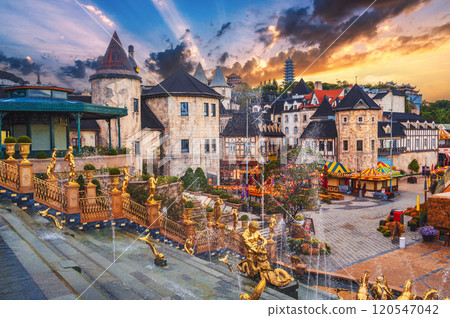 Medieval French village in Ba Na Hills Amusement Park in Da Nang in Vietnam 120547042