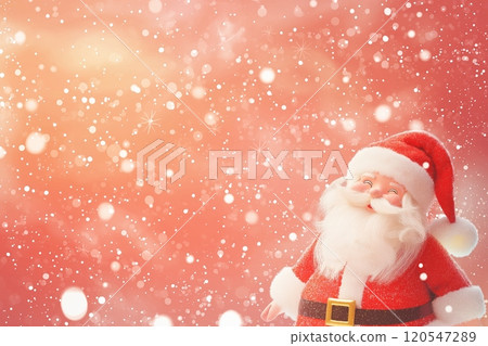 Christmas red background with Santa Claus 120547289