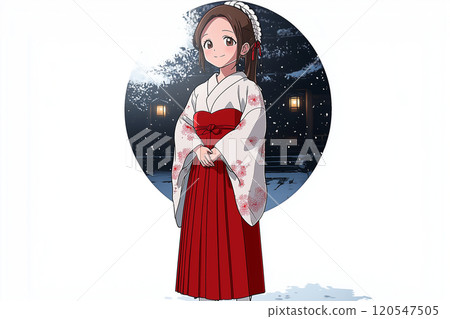 描繪單純巫女之美的插圖 120547505