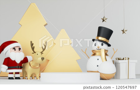 Theme Christmas product display stand minimal .3D rendering Theme Christmas product display stand minimal .3D rendering 120547697