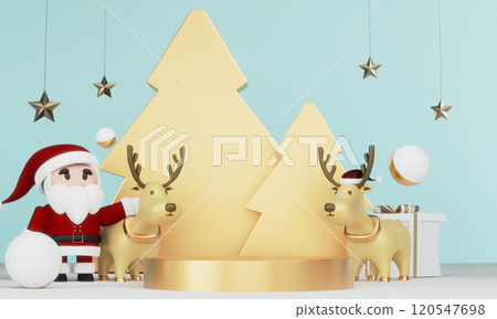Theme Christmas product display stand minimal .3D rendering Theme Christmas product display stand minimal .3D rendering 120547698