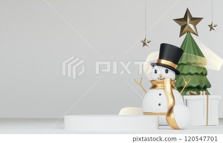 Theme Christmas product display stand minimal .3D rendering 120547701