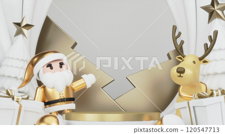 Theme Christmas product display stand minimal .3D rendering Theme Christmas product display stand minimal .3D rendering 120547713